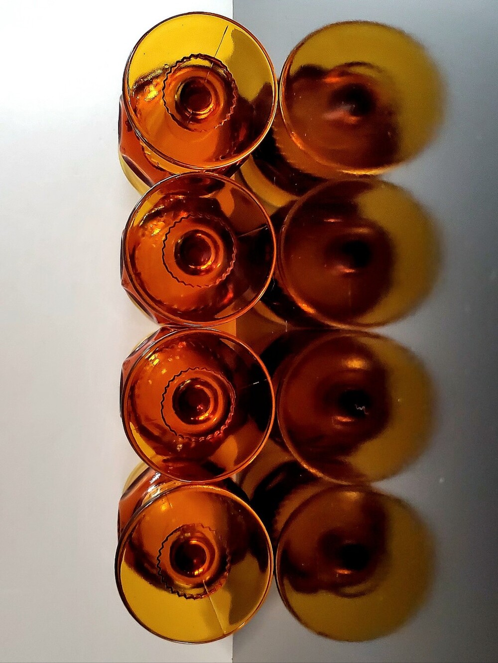 (4) Kings Crown Color Crown Amber (Dark) 7oz Goblets Colony by Indiana Glass - Picture 7 of 16